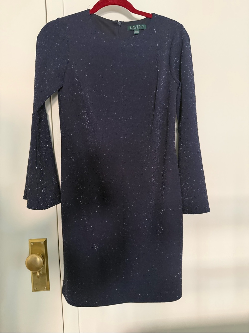 NEW Ralph Lauren Navy Sparkle Mini Dress with Subtle Shimmer